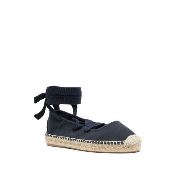 Ralph Lauren Bowsworth Lace Linen Logo Almond Toe Slip On Men's 8 Women’s 10.5 - Picture 1 of 16